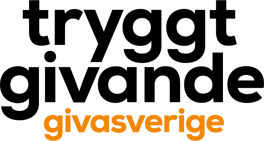 Logotyp med texten "Tryggt givande - Giva Sverige"