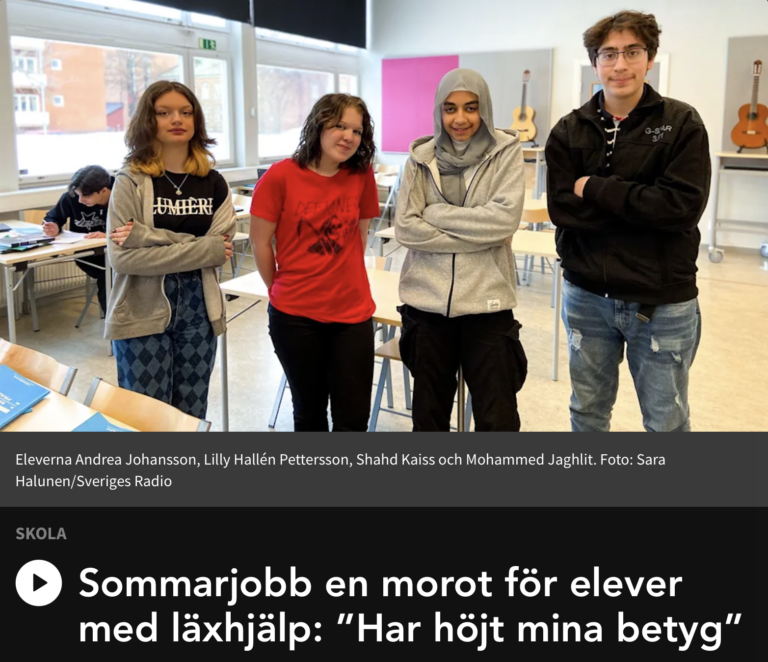 "Sommarjobb en morot för elever med läxhjälp" P4 Västernorrland